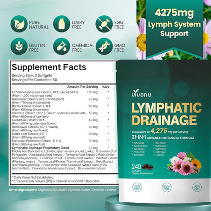 Lymphatic Drainage Supplement (240 Softgels)